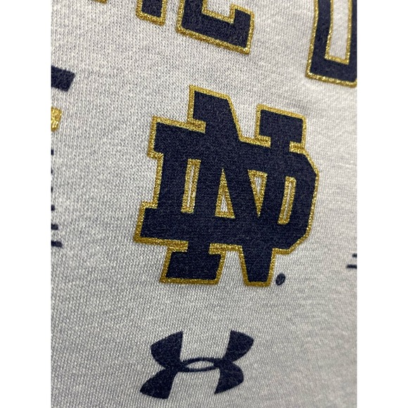 Notre Dame Fighting Irish Hoodie Mens Large Blue Under Armour Sweatshirt - Picture 14 of 16